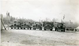 Five trucks in a row