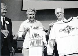 Ed Boschman with a Columbia Conference Centre T-shirt.