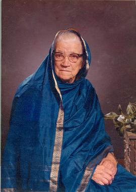 Helen Warkentin in Sari sent to her as a gift