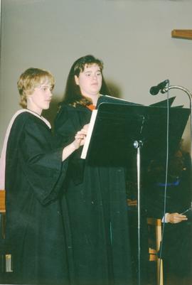 Gayle Hubert and Jennifer Mierau singing
