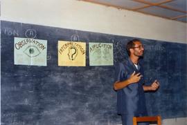 Byron Burkholder teaching at the MB Bible Institute in Kikwit