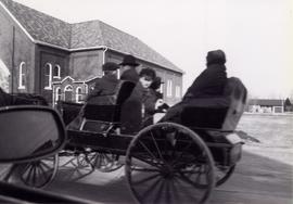 Amish riding buggies