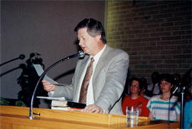 Rev. Erwin Kroeker led the pastoral reminiscing