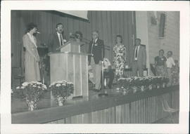 L-R: Missionaries Florence & Henry Goertzen, Elvira & Elmer Warkentin, Kathy & Peter ...