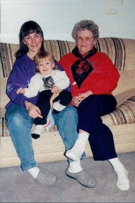 Deb Odegaard (chairperson), son Jeffrey, board member Marg Cone