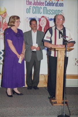 Anna and Bill Penner, Ernie Koop (background)