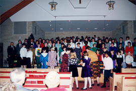 Children participating with choir