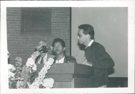Ernie Koop translating for one of the Nicaraguan delegates