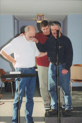 Speaker Herb Koop, Michael Plett, Ernie Loewen