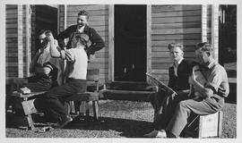 Five men at a Canadian camp for conscientious objectors