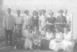 Group photo of young people in Alberta, 1955