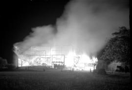 Fire at Mrs. Jonas Bauman's barn between St.  St. Jacobs and Elmira, Ontario