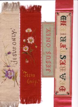Four bookmarks created by Joseph S. Shantz. Two