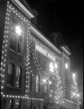 Christmas lights at Waterloo City Hall, Waterloo, Ontario