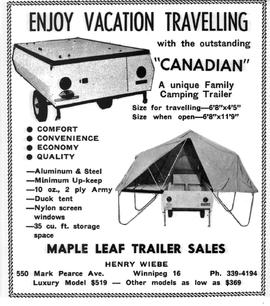 Advertisement by Maple Leaf Trailer