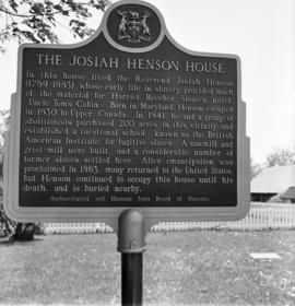 Sign for the Josiah Henson home in Dresden, Ontario