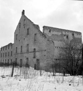 Old mill ruins in Salem, Ontario. January 1952.