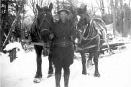 Lewis Reesor with horse team