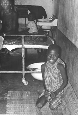 A crowded ward at night in the Abiriba Hospital