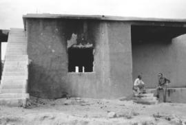 Burned Mennonite Central Committee warehouse at Jericho, Jordan