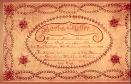 "Classical artist," birth record for Barbara Risser, ca. 1825 (Markham)