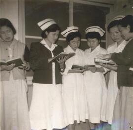 Seoul Children's Relief Hospital nurses doing morning devotions