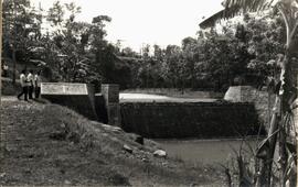 Completed dam near Tjelering Mountain funded by MCC and overseen by Adolf Ens