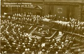 German Parliament - swearing-in of von Hindenburg