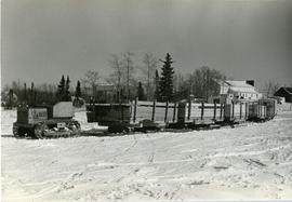 Tractor-train at Cross Lake