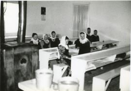 Mennonite girls in village school