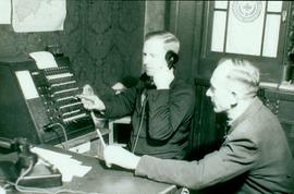Switchboard at camp office, two trunk lines came into camp