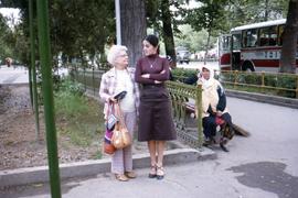 Tourist and Russian tour guide