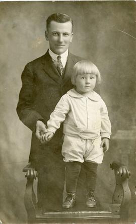 John D. Goossen with his son Abraham