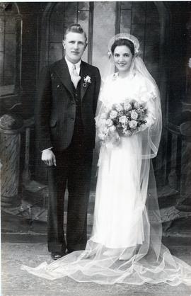 Studio wedding photo of Kay Martens with A.D. Penner