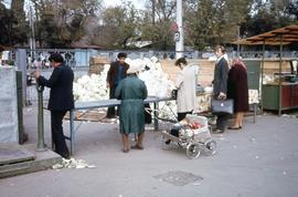 An outdoor vegetable market