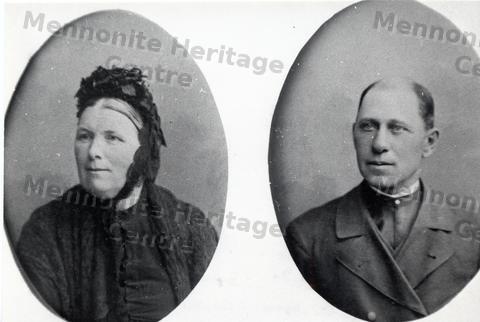 Portraits of Jacob Dyck 1845 and wife Elisabeth Wiebe 1848 - Mennonite ...