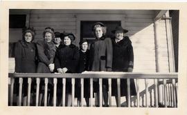 Seven ladies from Ebenezer Maedchenheim on veranda