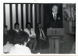 Jim Stracken speaking at chaplaincy graduation