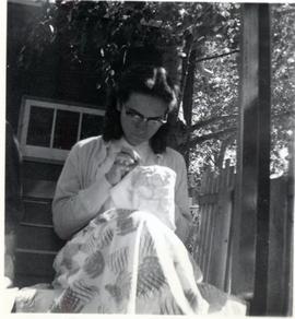 Edith sewing 1954
