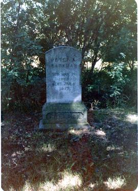 Pioneer Cemetery tombstone: Peter K. Barkman