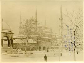 Sultan Ahmed Mosque under snow