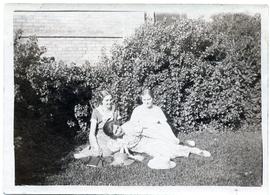 Three  unidentified Ebenezer Maedchenheim Ladies on lawn