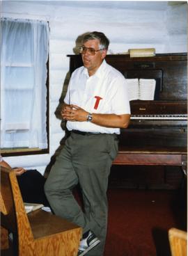 Neill von Gunten in Matheson Island church