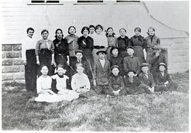 Pupils and teacher at Steinbach's Public School