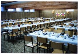 Tables all set in Niverville Mennonite Church basement