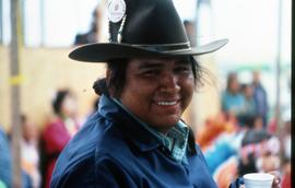 Indigenous man in cowboy hat
