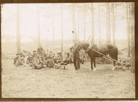 Group of alternative service men in a wooded clearing