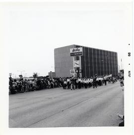 Parade on Portage Avenue in Winnipeg