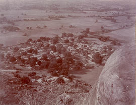 View of unidentified Indian village from nearly hillside
