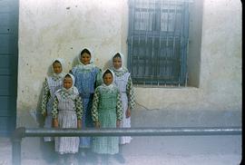 Five White Kerchief Girls in Mexico
